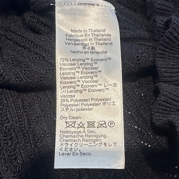 Madewell Black Ruffle Trim Pointelle Cardigan - Picture 8 of 8